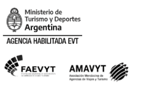 Ministerio de Turismo y Deportes Argentina, Agencia Habilitada EVT, FAEVYT y AMAVYT